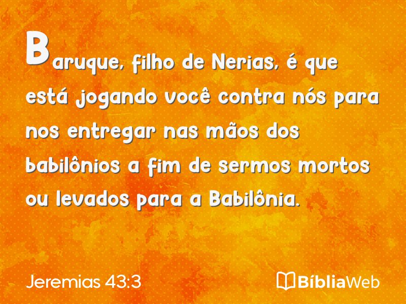 Jeremias 43:3 em imagem para compartilhar