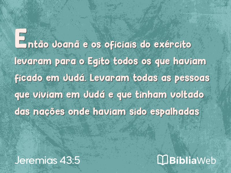 Jeremias 43:5 em imagem para compartilhar