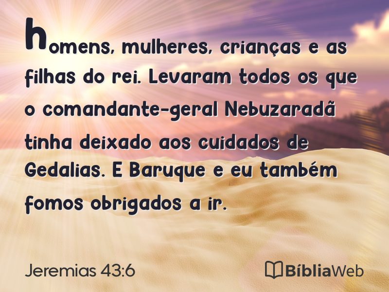 Jeremias 43:6 em imagem para compartilhar