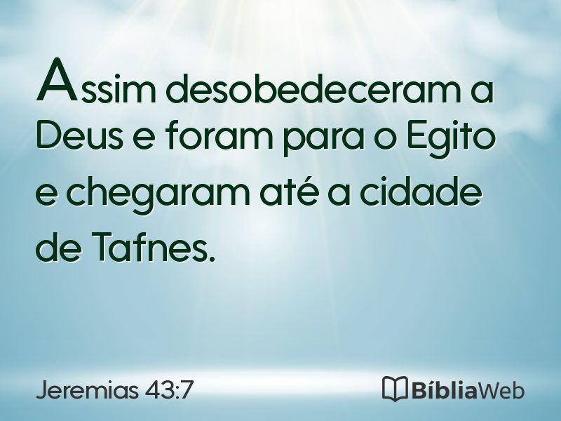 Jeremias 43:7 em imagem para compartilhar