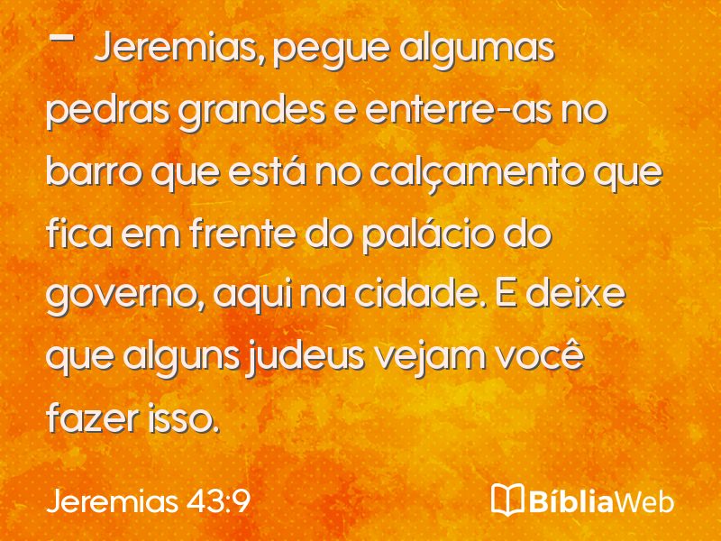 Jeremias 43:9 em imagem para compartilhar