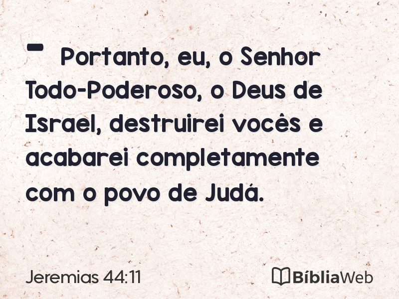 Jeremias 44:11 em imagem para compartilhar