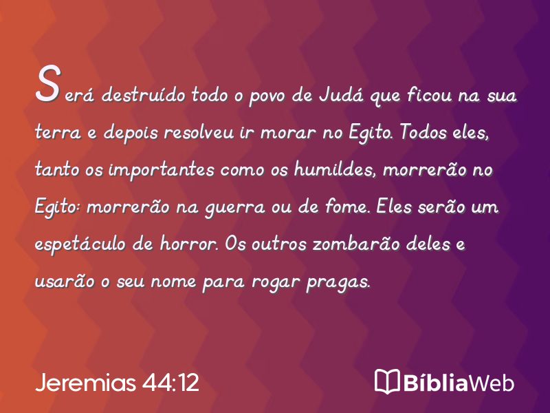 Jeremias 44:12 em imagem para compartilhar