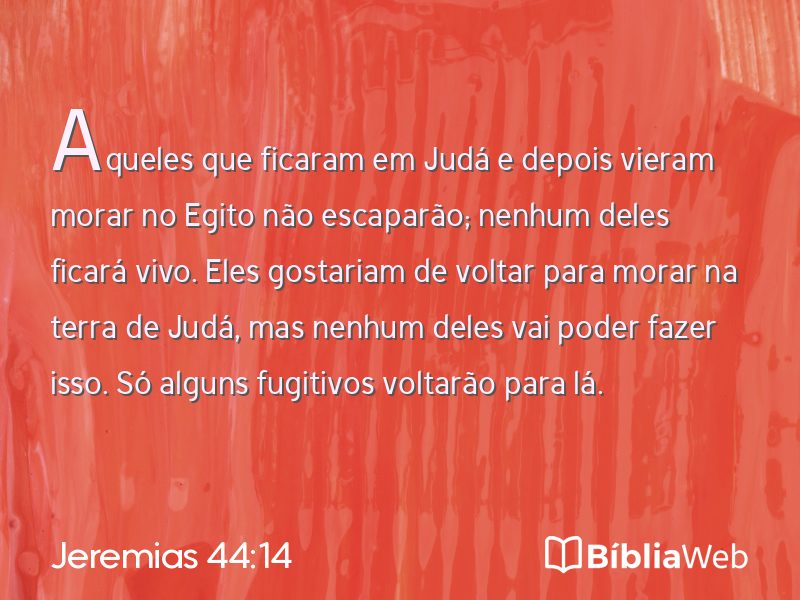Jeremias 44:14 em imagem para compartilhar