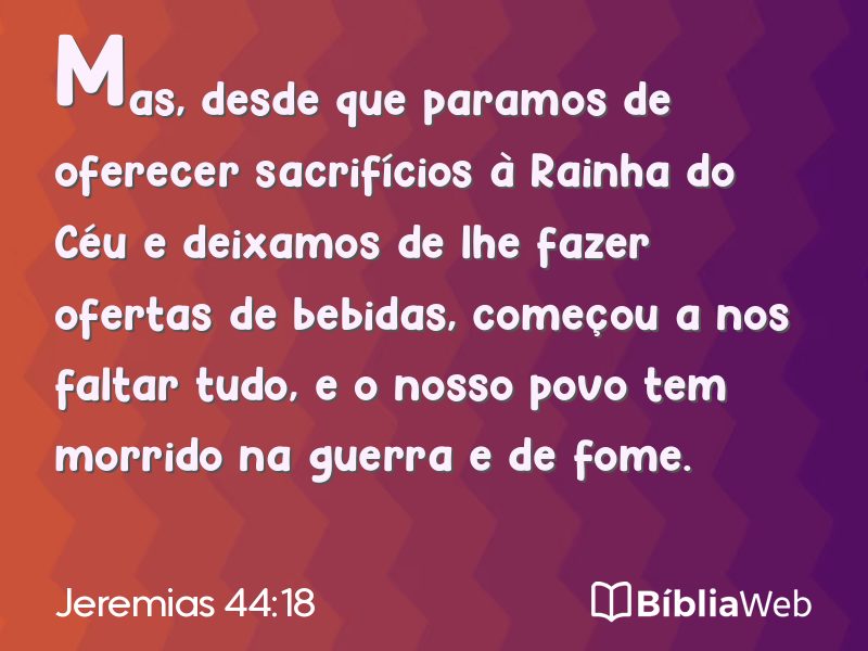Jeremias 44:18 em imagem para compartilhar