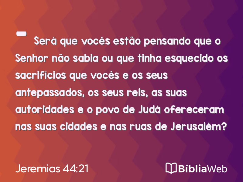 Jeremias 44:21 em imagem para compartilhar