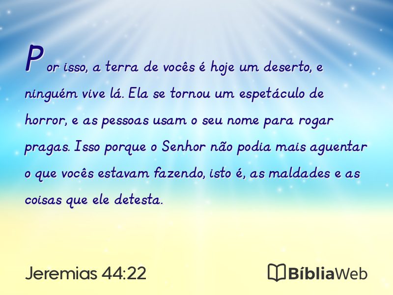 Jeremias 44:22 em imagem para compartilhar