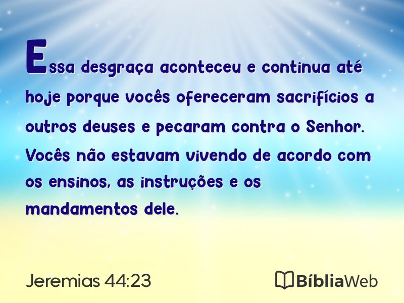Jeremias 44:23 em imagem para compartilhar