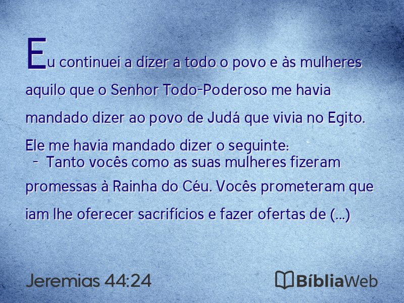 Jeremias 44:24 em imagem para compartilhar