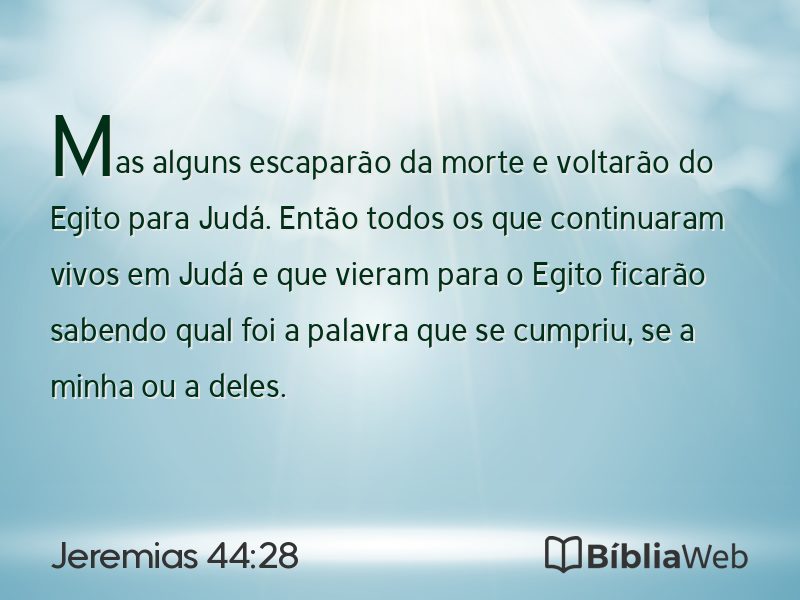 Jeremias 44:28 em imagem para compartilhar