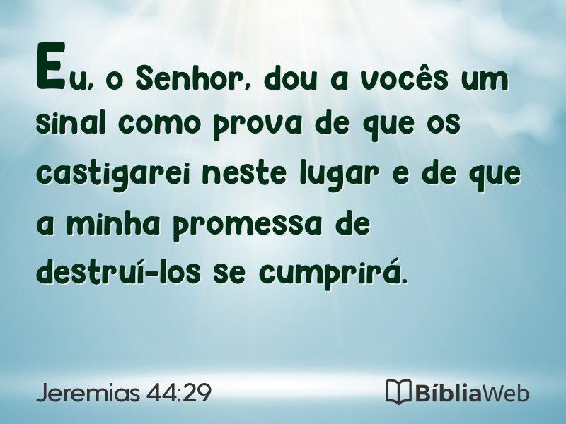 Jeremias 44:29 em imagem para compartilhar
