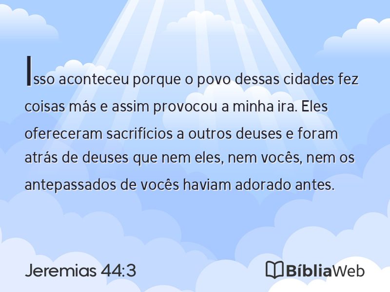 Jeremias 44:3 em imagem para compartilhar