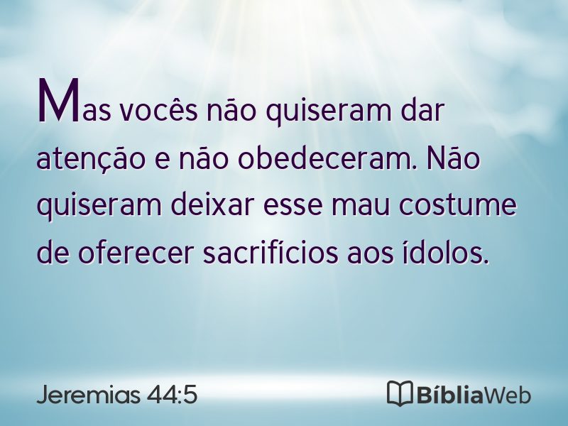 Jeremias 44:5 em imagem para compartilhar