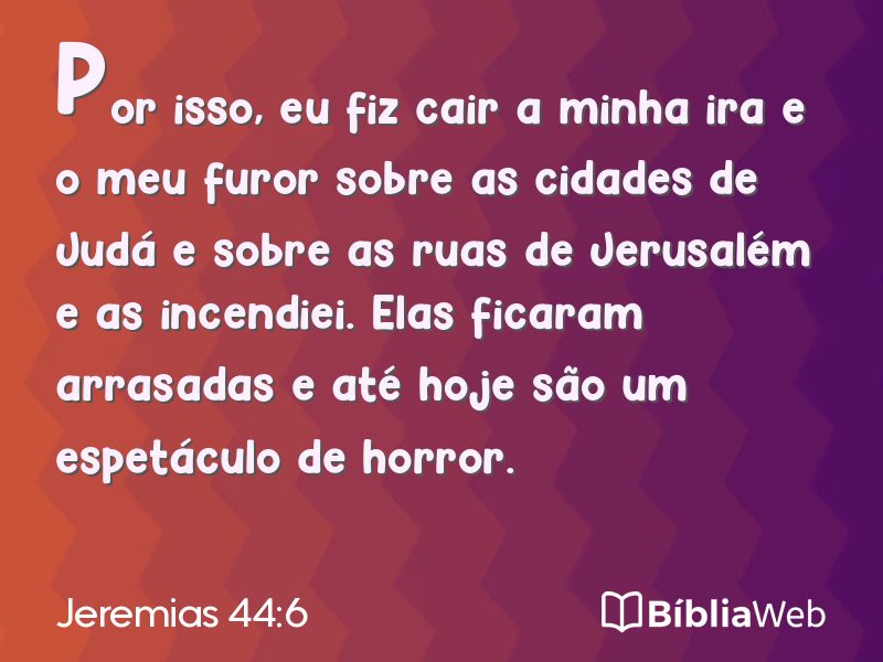 Jeremias 44:6 em imagem para compartilhar