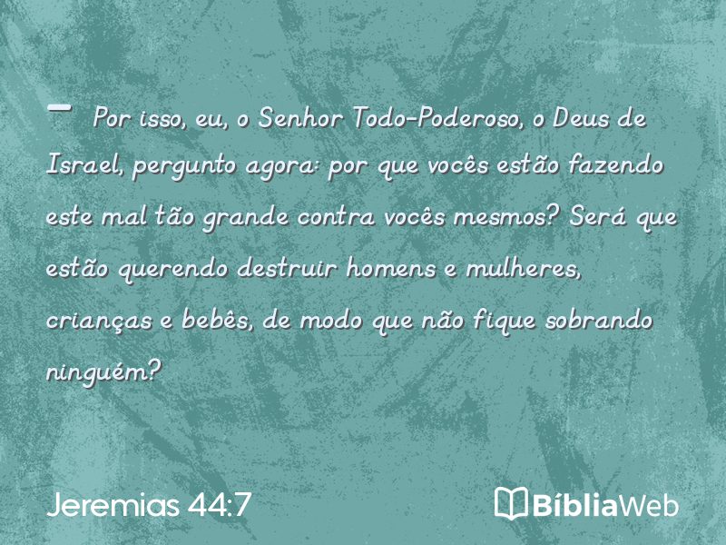 Jeremias 44:7 em imagem para compartilhar