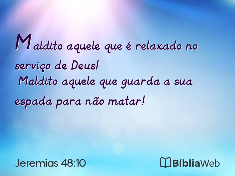 Jeremias 48:10 em imagem para compartilhar