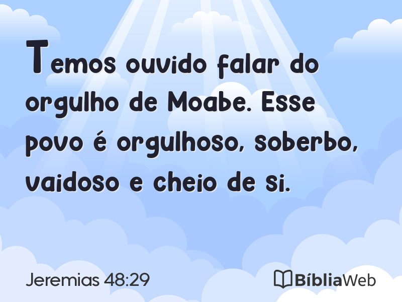 Jeremias 48:29 em imagem para compartilhar