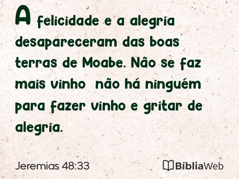 Jeremias 48:33 em imagem para compartilhar