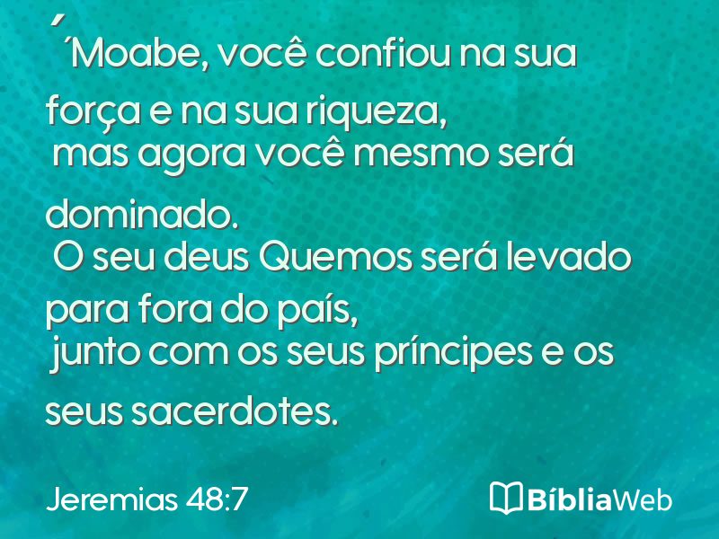Jeremias 48:7 em imagem para compartilhar
