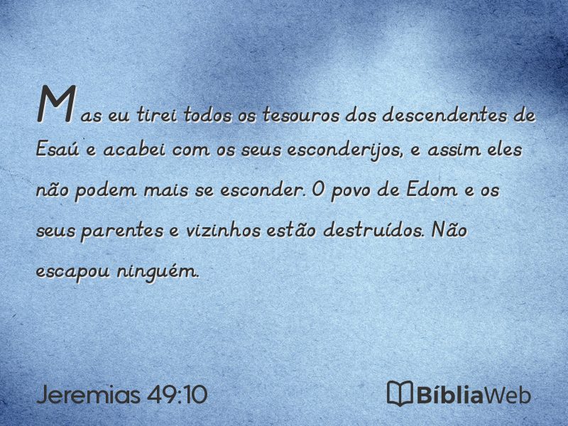 Jeremias 49:10 em imagem para compartilhar