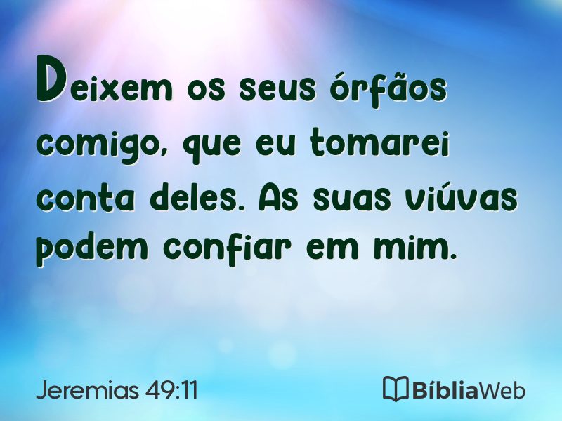 Jeremias 49:11 em imagem para compartilhar