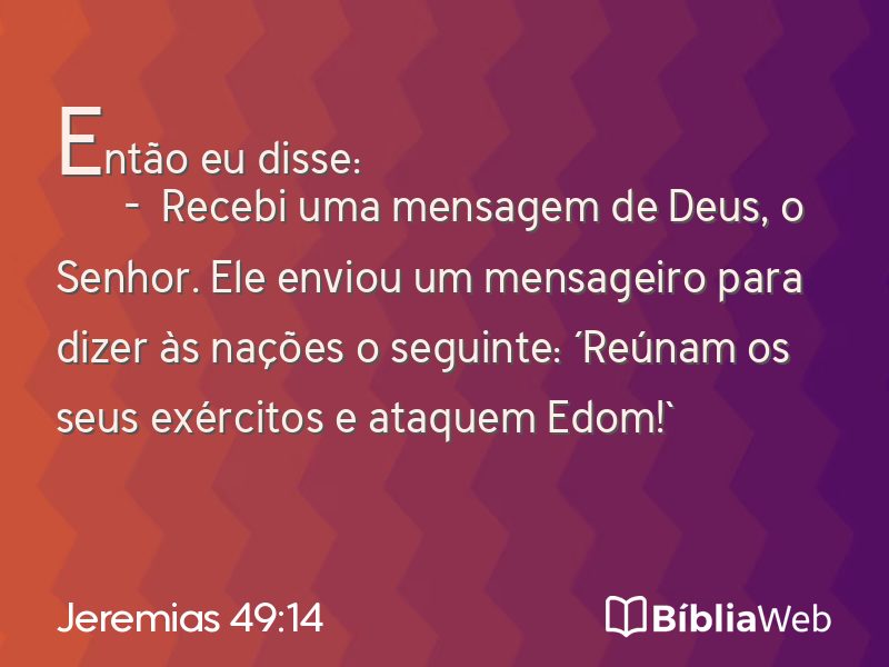 Jeremias 49:14 em imagem para compartilhar