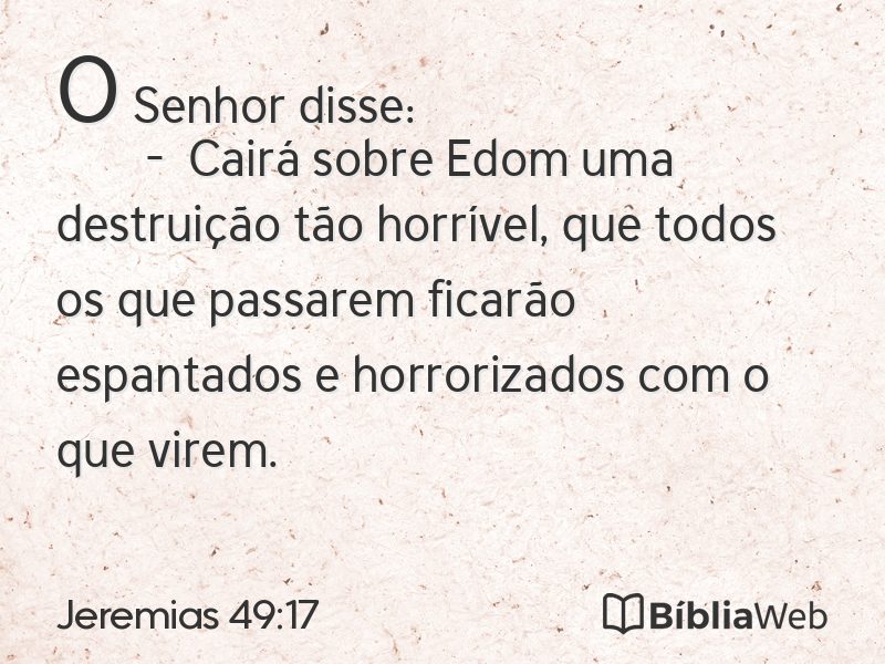Jeremias 49:17 em imagem para compartilhar