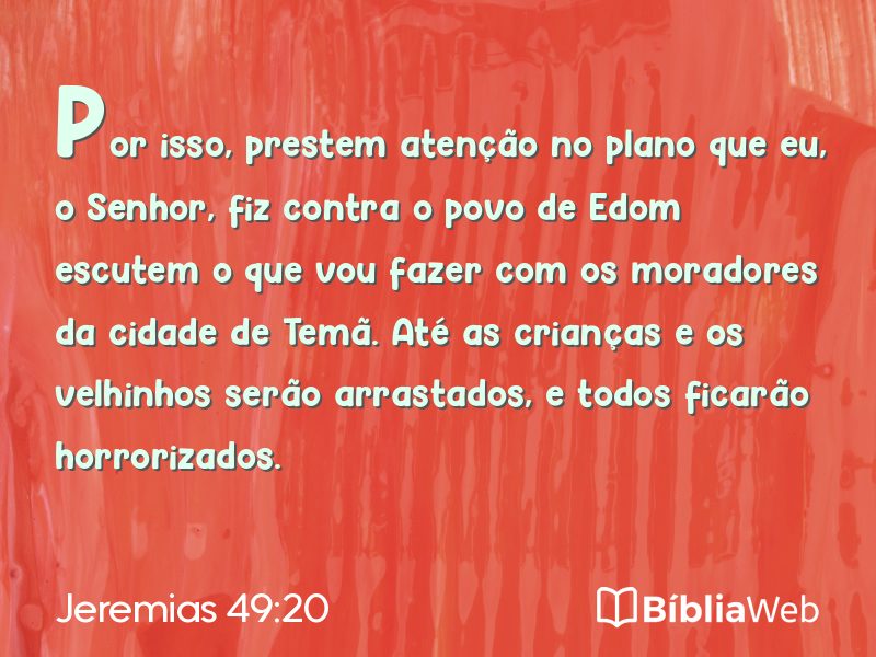 Jeremias 49:20 em imagem para compartilhar