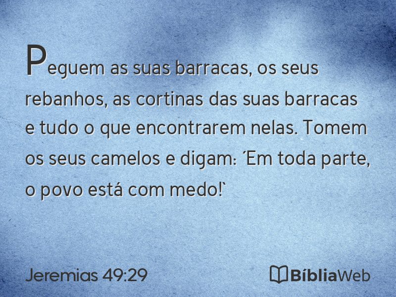 Jeremias 49:29 em imagem para compartilhar