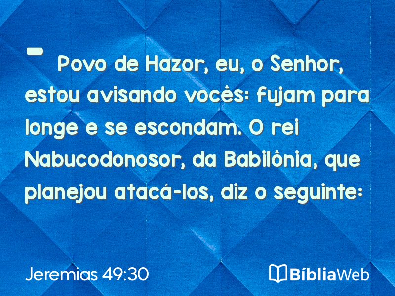 Jeremias 49:30 em imagem para compartilhar