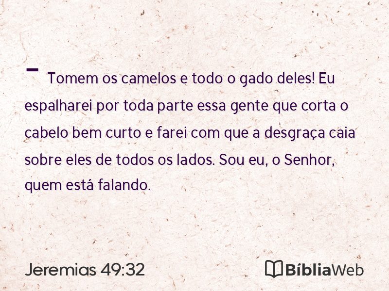 Jeremias 49:32 em imagem para compartilhar