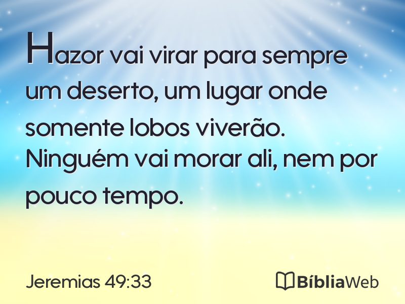 Jeremias 49:33 em imagem para compartilhar