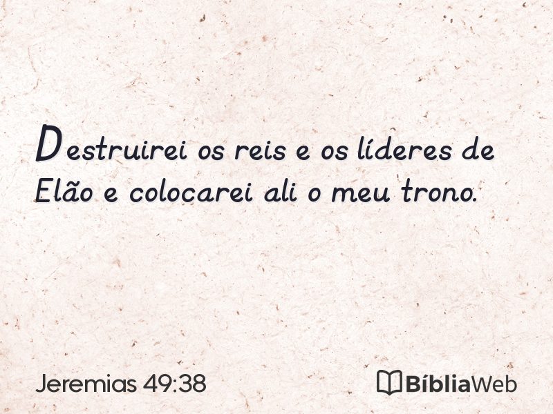 Jeremias 49:38 em imagem para compartilhar