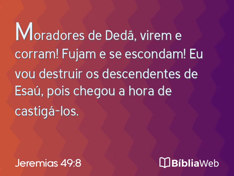 Jeremias 49:8 em imagem para compartilhar