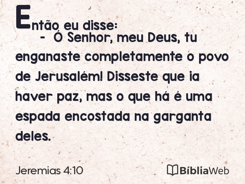 Jeremias 4:10 em imagem para compartilhar