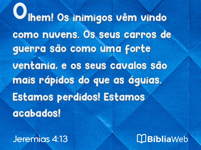 Jeremias 4:13 em imagem para compartilhar