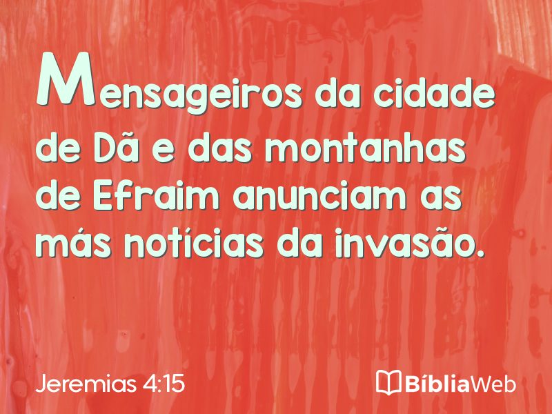 Jeremias 4:15 em imagem para compartilhar