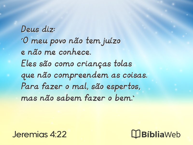 Jeremias 4:22 em imagem para compartilhar