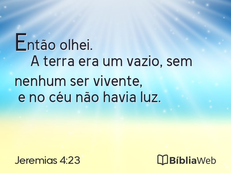 Jeremias 4:23 em imagem para compartilhar