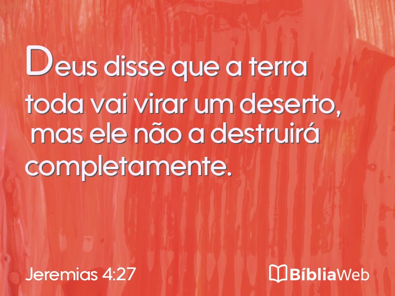 Jeremias 4:27 em imagem para compartilhar