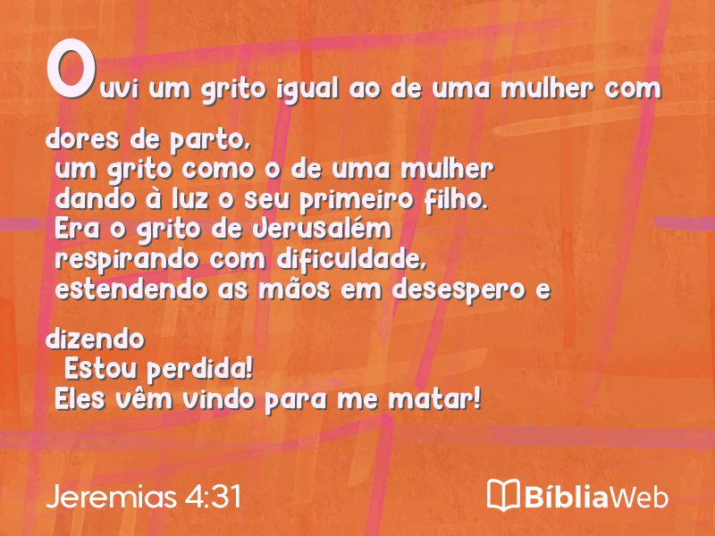 Jeremias 4:31 em imagem para compartilhar