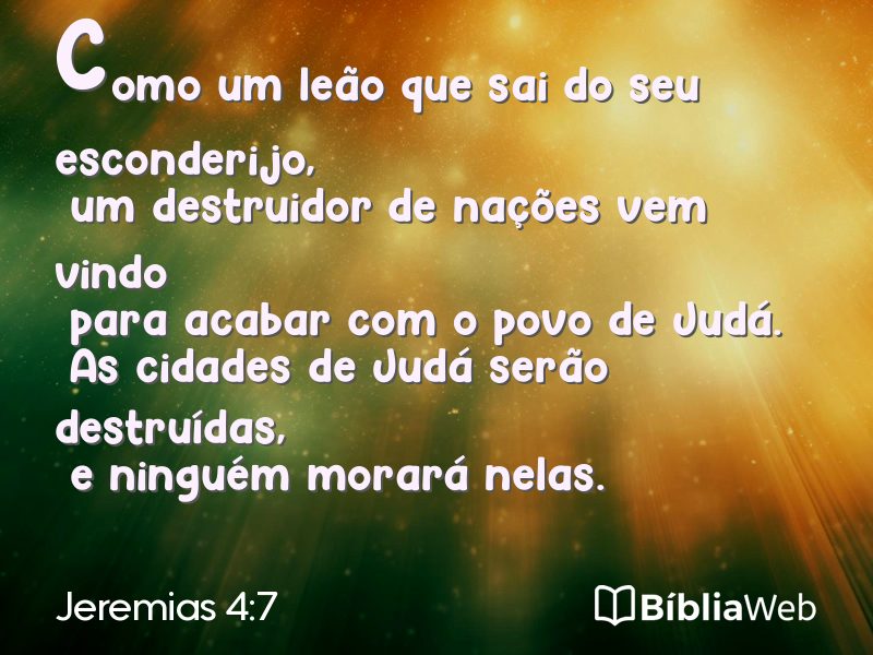 Jeremias 4:7 em imagem para compartilhar