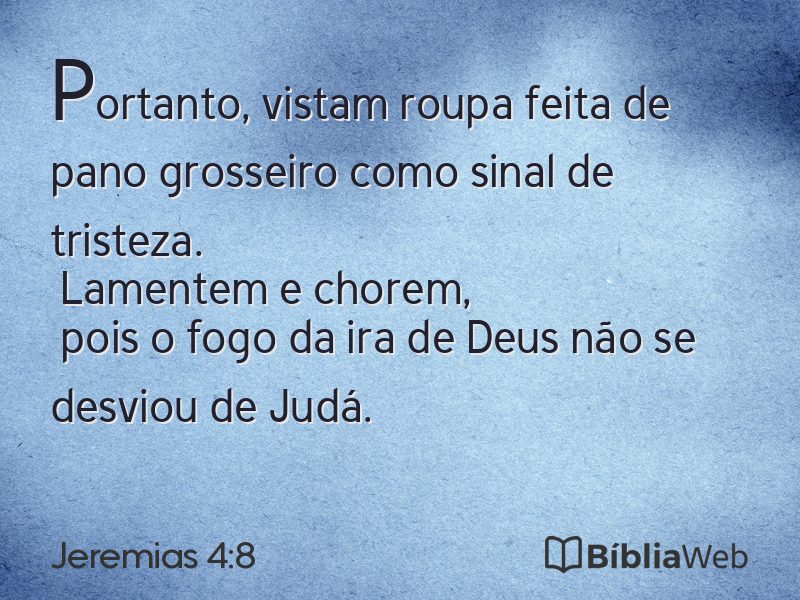 Jeremias 4:8 em imagem para compartilhar