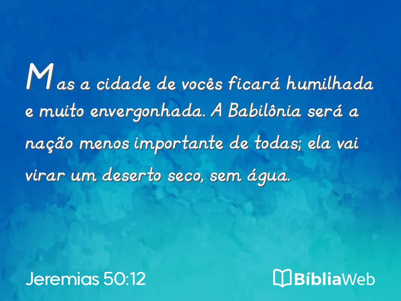 Jeremias 50:12 em imagem para compartilhar