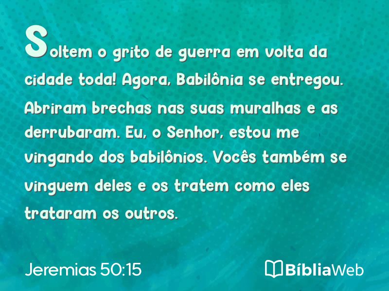 Jeremias 50:15 em imagem para compartilhar