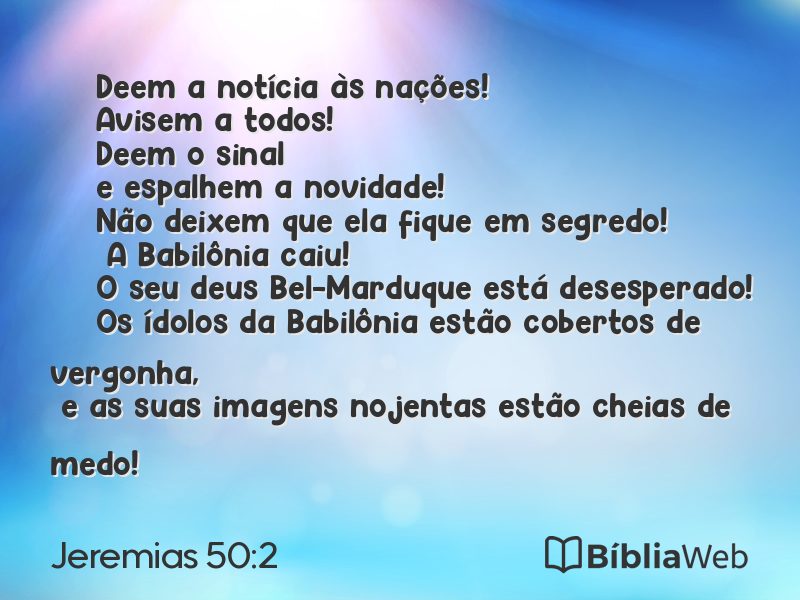 Jeremias 50:2 em imagem para compartilhar