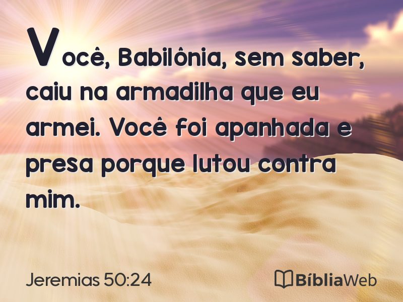 Jeremias 50:24 em imagem para compartilhar