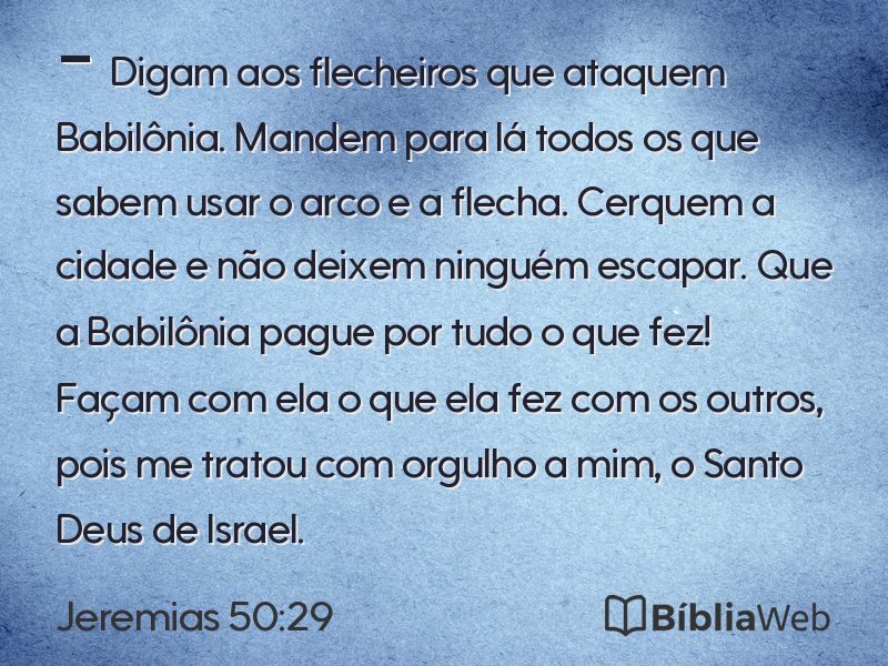 Jeremias 50:29 em imagem para compartilhar