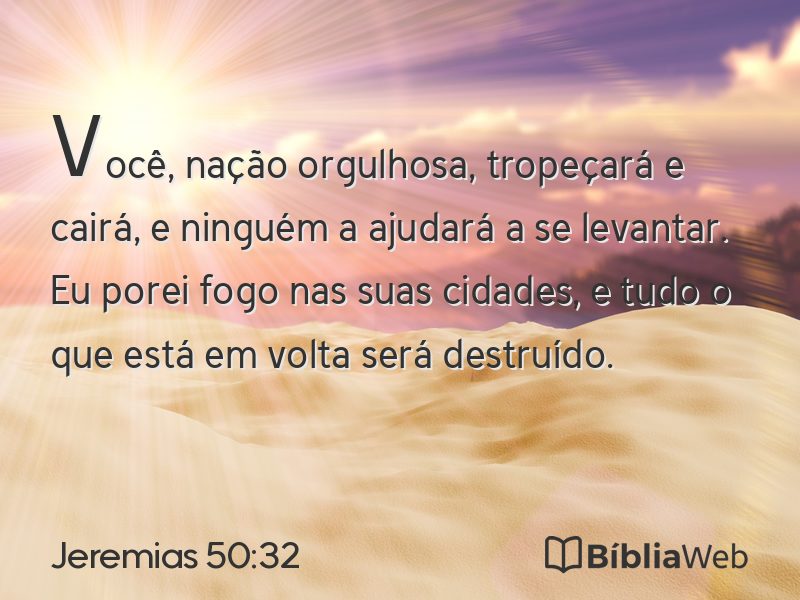 Jeremias 50:32 em imagem para compartilhar