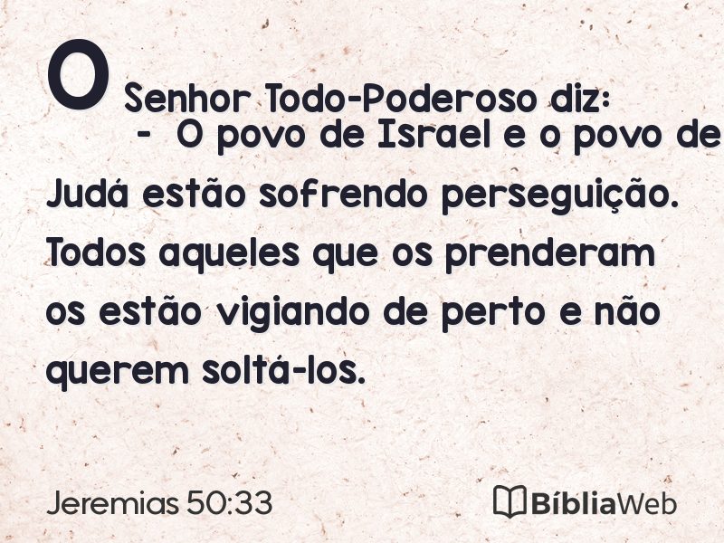 Jeremias 50:33 em imagem para compartilhar